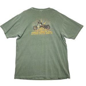 Sturgis T Shirt Mens XL Green Biker Motorcycle Fest Y2K Retro Rock Wings Chopper